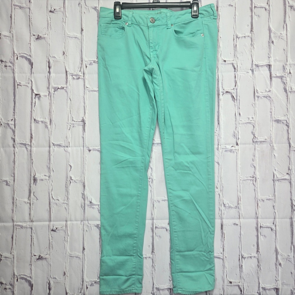 American Eagle Outfitters Mint Green Skinny Pants Womens Size 8 Regular Stretch